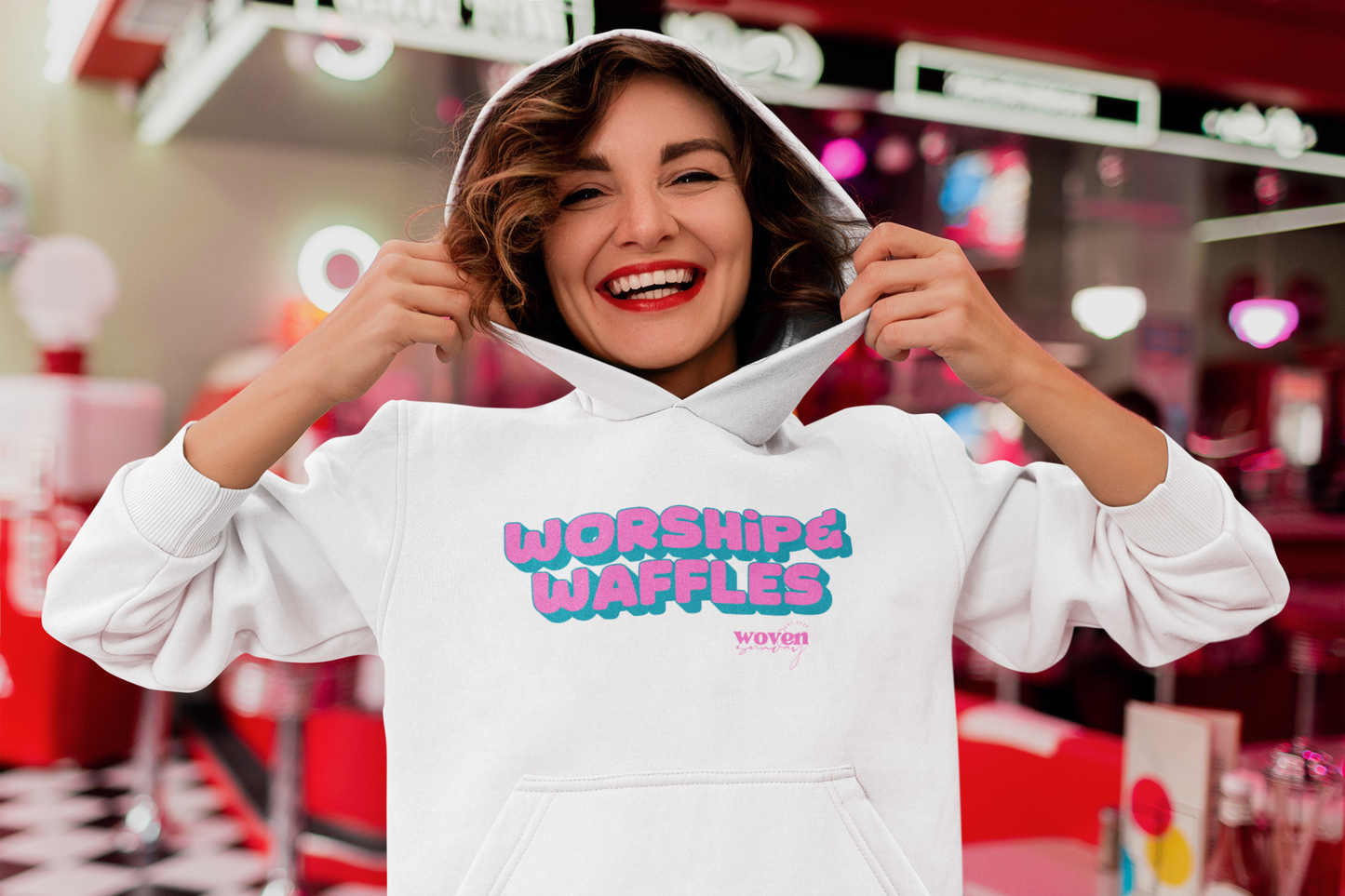 Confetti-Betty  Worship+Waffles Hearthside Hoodie